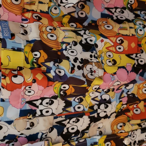 RSVLTS Bluey Primary Pals Short Sleeve Button Up Shirt. L. NWT. - Picture 7 of 10